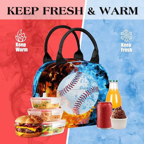 Image of Baseball Printed Backpack Set for Boys Kids, 3Pcs Bookbag with Pencil Case for school, 17 Inch Lightweight Laptop Backpack with Lunch Bag for Mens Teens Office, High School