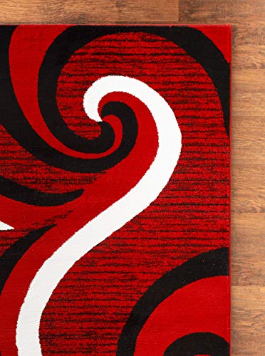 Tapete moderno GLORY RUGS 4x6 rojo miniatura 3