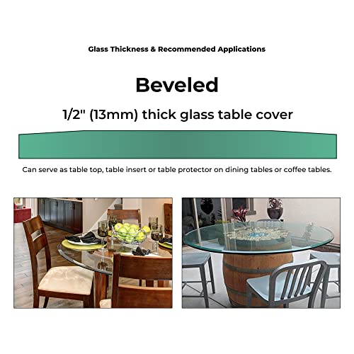29" Inch Round Glass Table Top 1/2" Thick Tempered Beveled Edge By Fab Glass And Mirror #TOP1