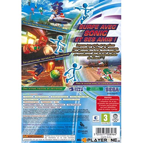 Sonic Free Riders jeu Kinect Xbox 360 course de hoverboard