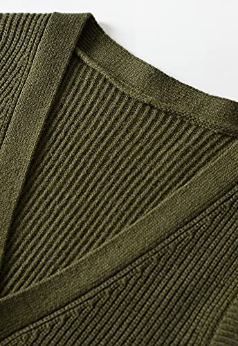 Men's Sweater Vest V-Neck Sleeveless Knitted Cardigan Dxl Big And Tall Vest_Olive_X-Large #TOP1