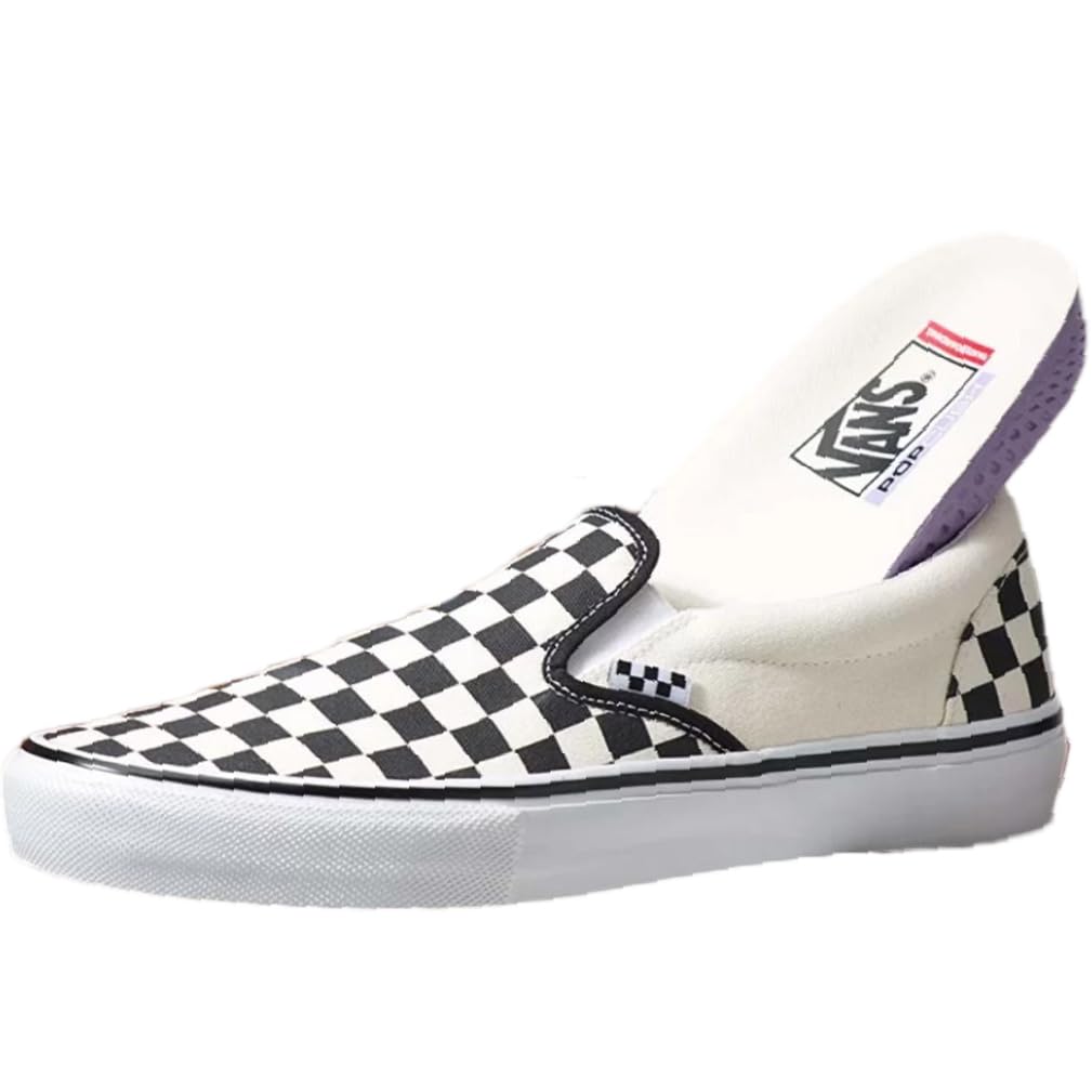VANS Slipon Scacchi Skateboard Scarpe Sportive Sneakers Unisex Adulto Versione Skateboard Soletta Estraibile 2025 (Checkerboard, Sistema Taglie Calzature EU, Adulto, Numero, Media, 38)