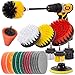 22 Pièces Attachement de Brosse de Nettoyage Perceuse Électrique, Drill Brush Kit avec Tampons à récurer et Polissage Éponge Pad pour Voiture Pneus Salle de Bains Baignoire Cuisine Sol Tapis Carreaux
