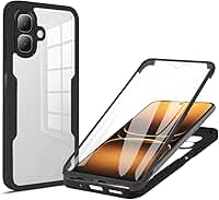 Compatível com Infinix Smart 20 4G, capa com protetor de tela integrado compatível com Infinix Smart 20 4G (2026) X6840 X6840B capa preta