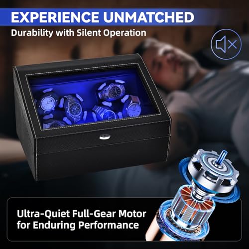 hightall luxury automatic watch winder for rolexomegacartier for automatic watches with whisper-quiet motor lt5db anti-scratch memory foam amp stable base