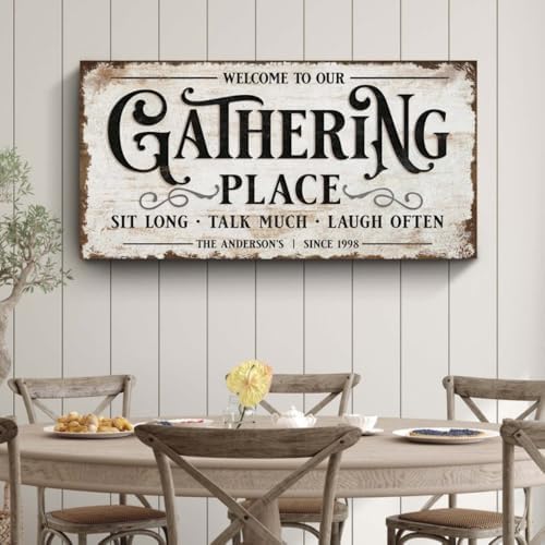 Tailored Canvases: Gathering Place Sign - Large Gather Wall Decor...