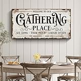 Tailored Canvases: Gathering Place Sign - Large Gather Wall Decor, Personalized Home Decor for Dining Rooms, Rustic and Stylish Wall Art for Kitchens and Living Rooms, Perfect for Room Decor Style