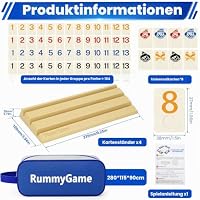 Erzekrim Rummy Spiel Mini Rummy Reisespiel mit 112 Karten 4 Kartenständer – Ansicht 2