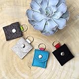 Manufactica Luna Halsbandtasche aus Wollfilz für Hunde - Hundemarke, Steuermarke, Tassomarke, Einkaufschip, Tile Chip und AirTag von Apple - Handmade - 5 x 5.5 cm oder 4.5 x 4.5 cm