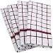 DII 100% Cotton, Machine Washable, Basic Everyday, Terry, Kitchen Dishtowel, Ultra Absorbant, Windowpane Design, 16 x 26" Set of 4- Wine