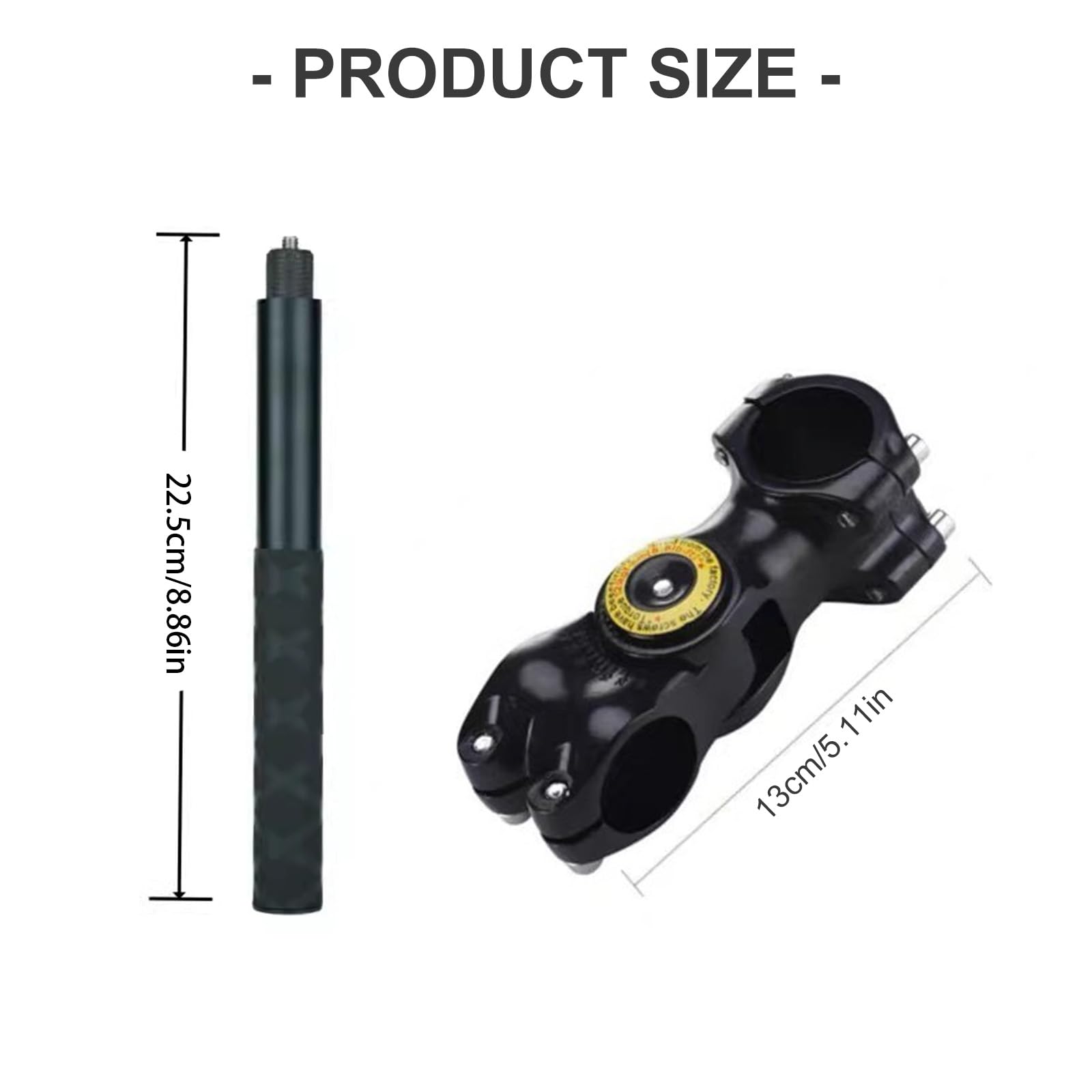 Soporte para cámara de acción para motocicleta, ángulo giratorio de 360°, marca de 22,50 cm a 120 cm, abrazadera extensible para barra de bicicleta