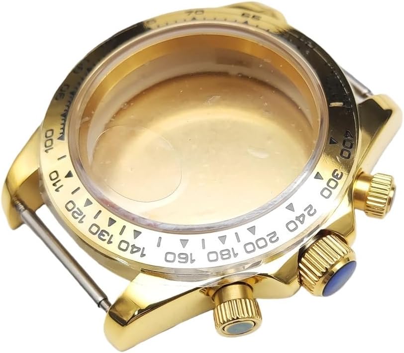 39.5mm Watch Case Kit, Fits VK63 Quartz Movement 32.5mm Dial, Bezel Insert Stainless Steel Watch Modification Parts for Rolex Cosmograph Daytona