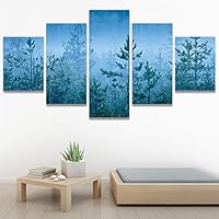 SIGNWIN 5 Panel Canvas Wall Art Modern Art Multicolor Nature Photography Relax/Calm Romantics Waterfall for Home Decorations Ready to Hang - 60