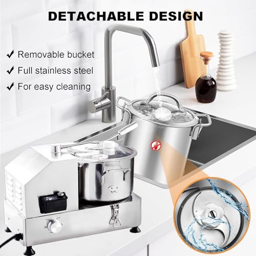 SXYKXYDL Multifunktionaler elektrischer Lebensmittelzerkleinerer für Gemüse und Fleisch, automatische Küchenmaschine mit Einstellbarer Geschwindigkeit, kommerzielle Gemüsereibe aus Edelstahl, 9 l 7 SXYKXYDL Multifunktionaler elektrischer Lebensmittelzerkleinerer für Gemüse und Fleisch, automatische Küchenmaschine mit Einstellbarer Geschwindigkeit, kommerzielle Gemüsereibe aus Edelstahl, 9 l