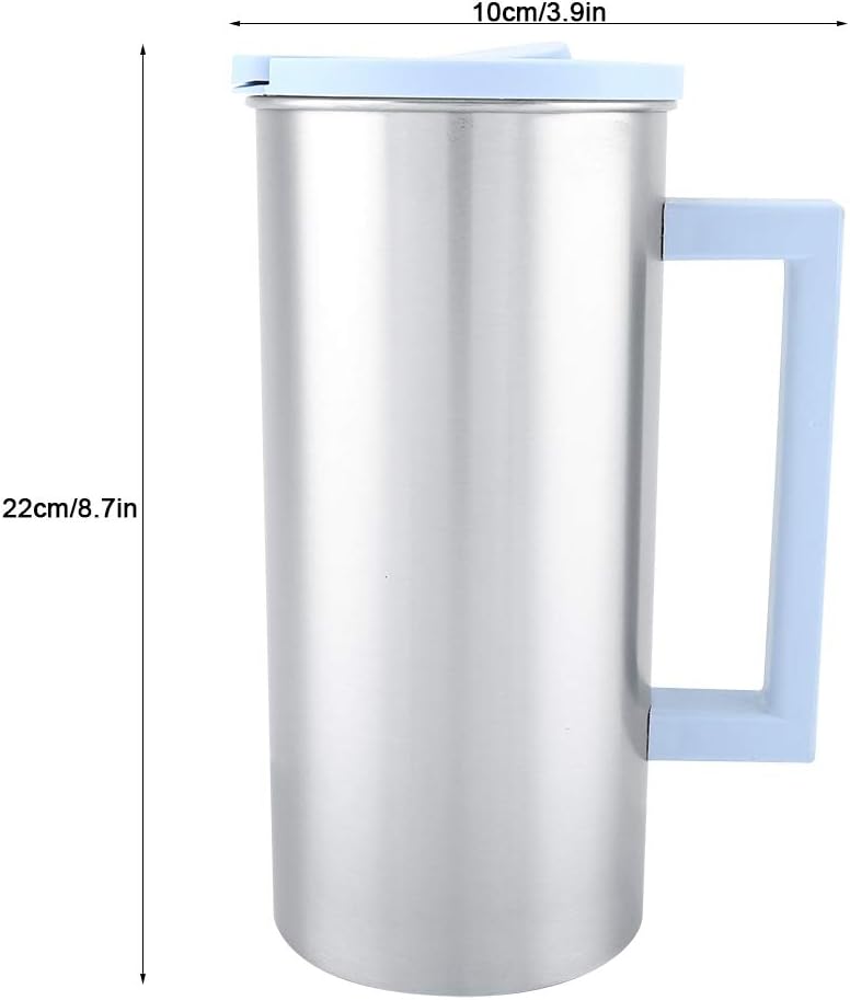 Raguso 1800ml Multi-purpose Water Pitcher Stainless Steel Tea Pitcher Coffee Pitcher Surface Coffee Mugs With Lid For Home Kitchen(blue) - Image 3