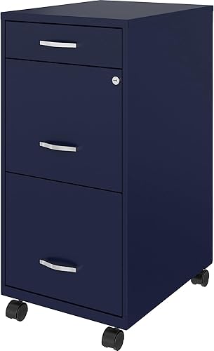 Miniatura 4 de LYS SOHO - Archivador móvil de color azul marino, 3 cajones