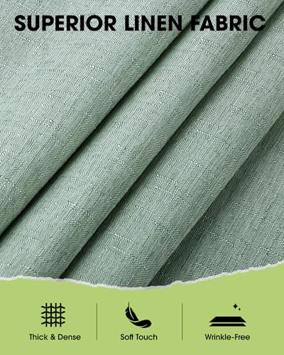 Pureegg Rectangle Linen Tablecloth Waterproof & Stain Resistant, Wrinkle-Free Table Cloth Adds Elegance and Protection, Ideal for Dining, Party, Wedding and Outdoor, 52 x 70 Inch, Sage Green