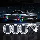Sidaqi Car Tire Wheel Lights,4PCS Solar Energy Car Wheel Hub Lamp LED Tire Lights with Motion Sensors Colorful Decorative Lights Waterproof LED Wheel Lights for Cars Auto Motorcycles Bicycles