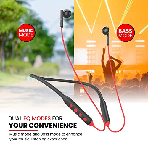 Image of Portronics Harmonics Z5 Wireless Bluetooth Stereo Headset with 33Hrs Playtime, Double EQ Mode, 14.2 mm Dynamic Drivers, Click Action Buttons(Red)