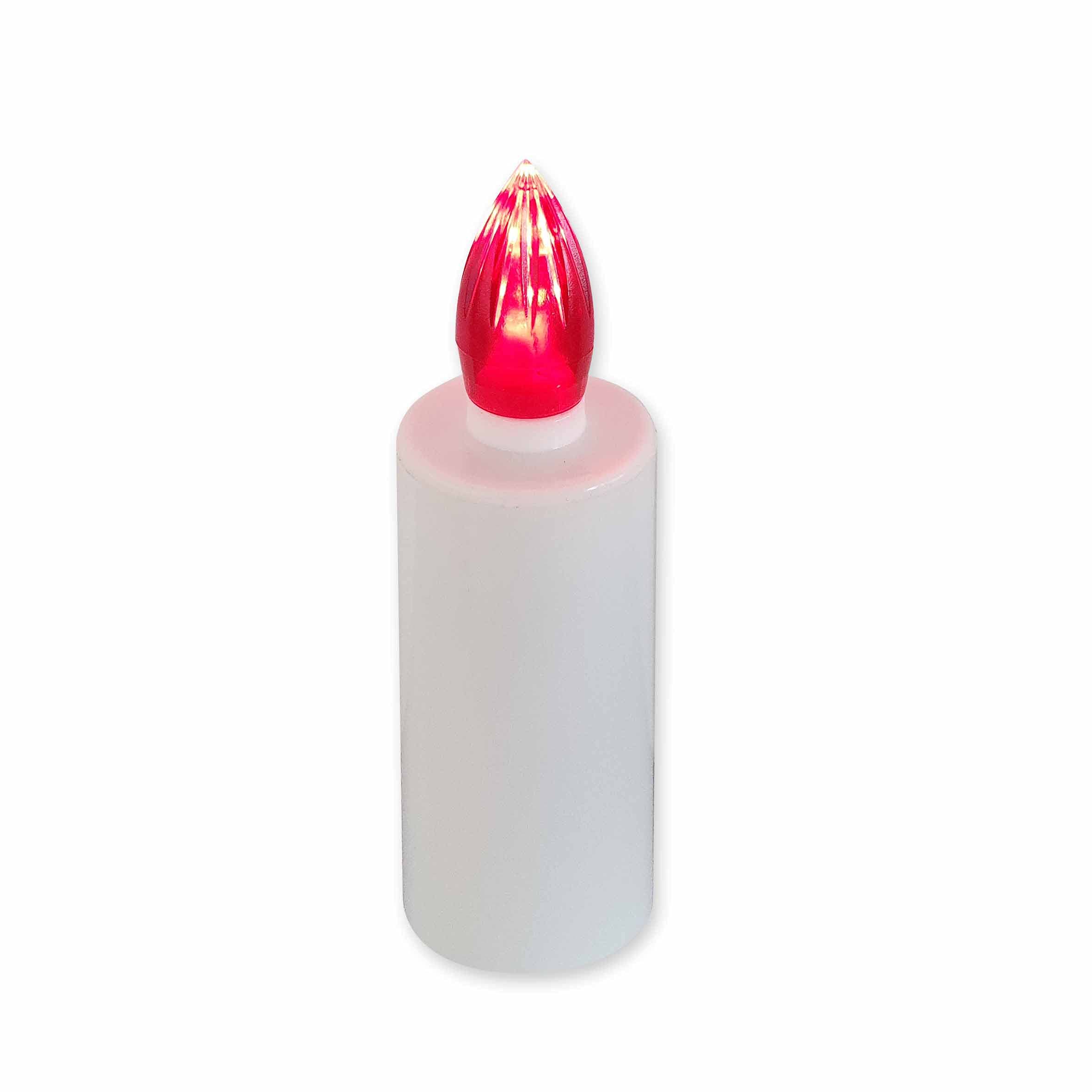 Lumino Votivo LED Rosso 60 Giorni Di Durata: 6x11 Cm, A Batteria, Sicuro E Senza Fiamma