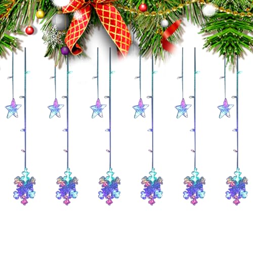 Flocons de neige à LED et guirlande d'étoiles pour décoration de Noël