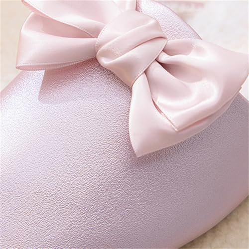 Luxurious Bow Knot Mules for Women High Class Closed-Toe Leather Slippers Elegant House Shoes Indoor Outdoor2