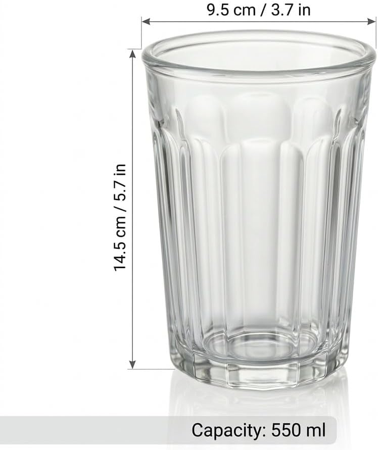 Tall Glass Cups with Lids Set of 4, 18oz Heavy Duty Glass Tumblers image 3
