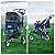 VIAGDO Premium Heavy Duty Pet Stroller for Small Medium Dogs & Cats, 3-Wheel Cat Stroller, Foldable Dog Stroller with Suspension System/Link Brake/One-Hand Fold, Max. Loading 55 LBS (Blue&Grey)