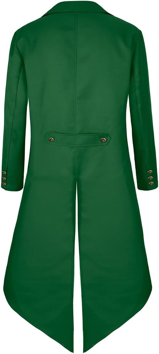 Mens Pirate Coat Steampunk Jacket Tailcoat Renaissance Jacket Halloween Hatter Costume - Image 3