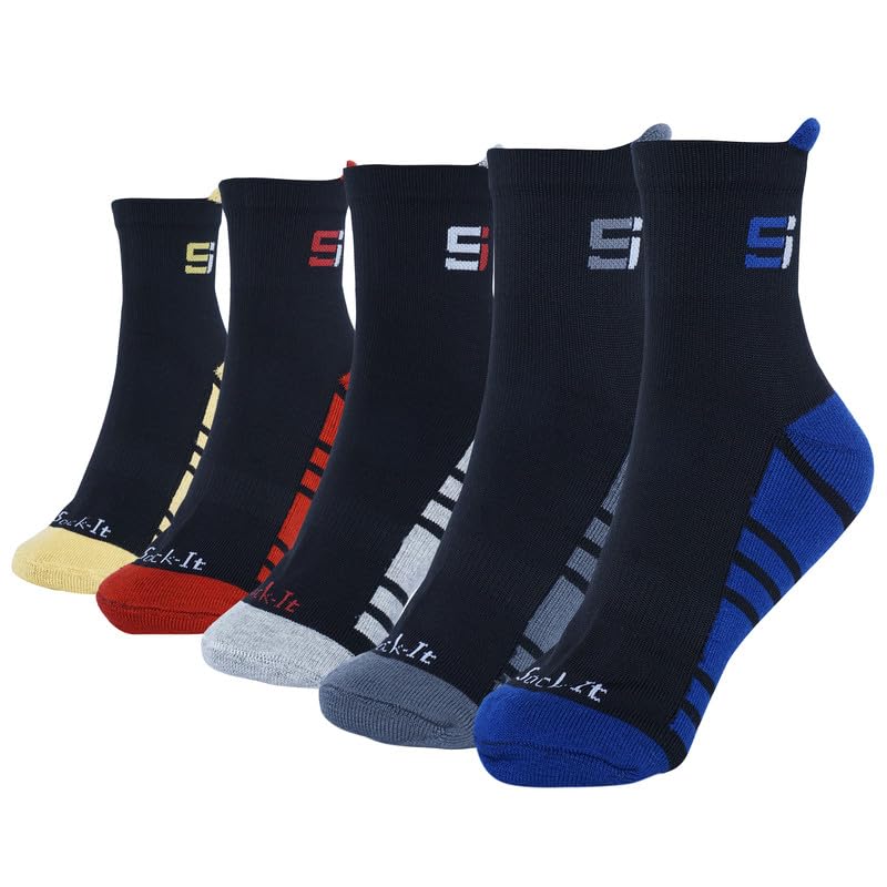 Unisex Ankle Length High Heel Socks for Athletes| Push Heel for Superior Grip & Extra Cushioning for Better Support | Comfortable, Breathable Socks for Men's (Paack of 3)-image-49