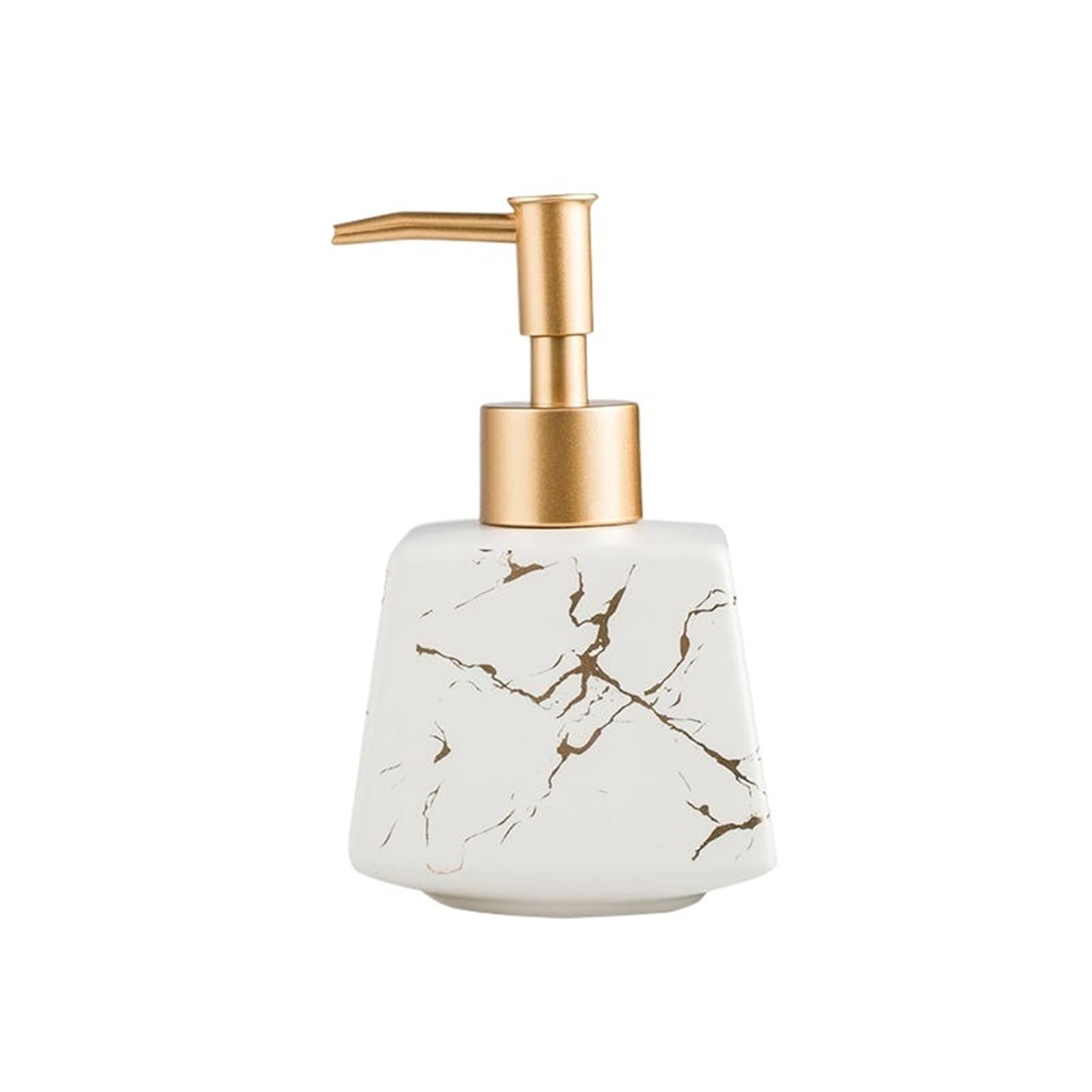 soap dispenser Creative Ceramic Lotion Bottle Kitchen Dishwashing Liquid Soap Dispenser Press Type(White)