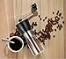 T-mark Manual Coffee Grinder, Hand Portable Bean Mill Stainless Steel Handle Adjustable Ceramic Burr Assembly for Travel