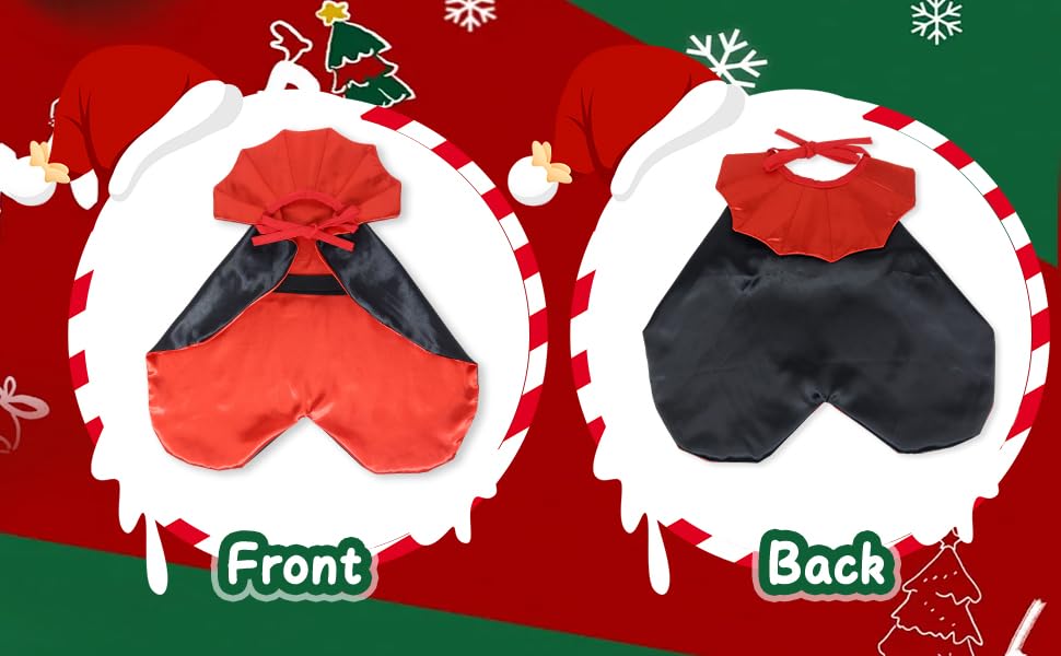ROSAUI Weihnachten Hundekostüm Umhang, Rot-Schwarzes Cape für Hunde & Katzen, Festliches Weihnachts Outfit für Fotos, Party & Geschenk, Bequeme Haustier Verkleidung für Winter