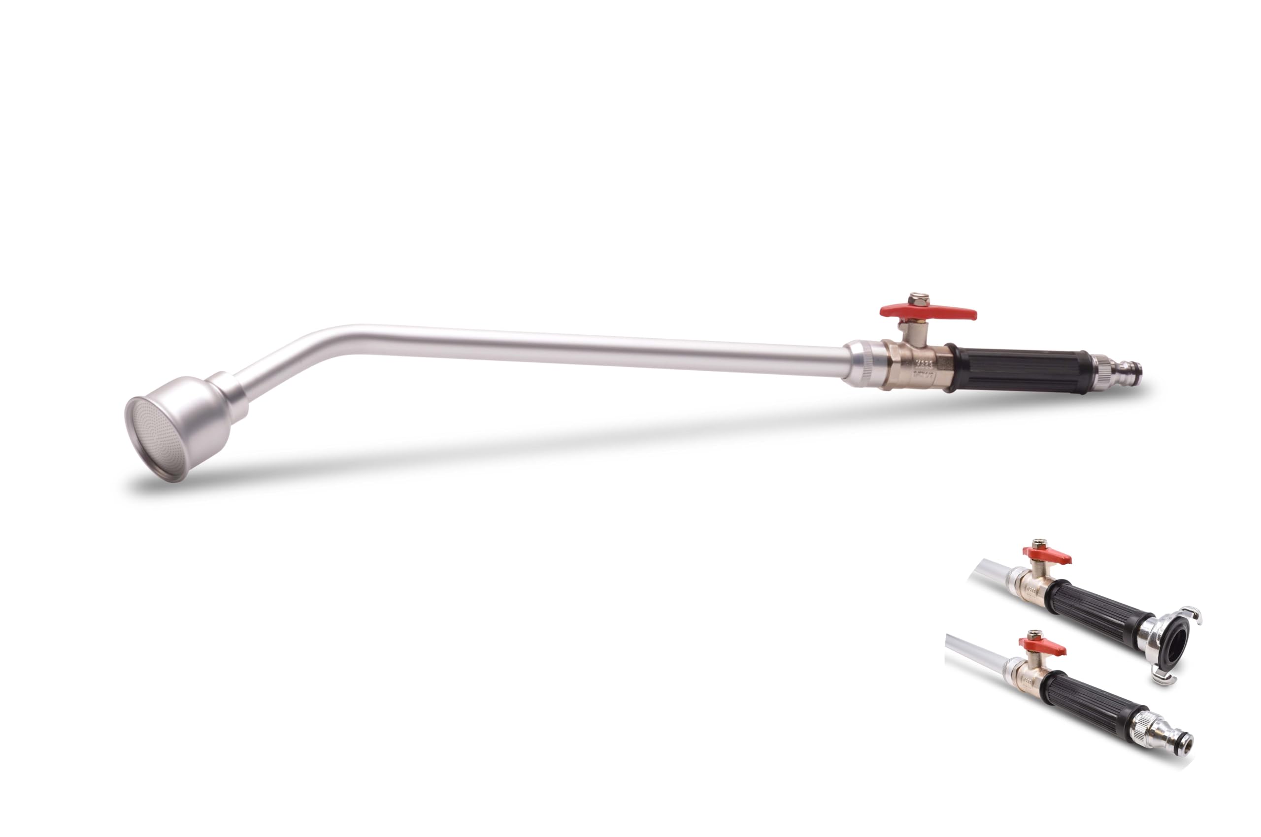 Schlauchmeister 24 ... Wir Leiten's Durch ... Silver Grk/S 600 Professional Watering Rod, Watering Device, Garden Shower, Watering Lance, Complete Metal, Aluminium, Ball Valve, Plug Connection And Claw Coupling