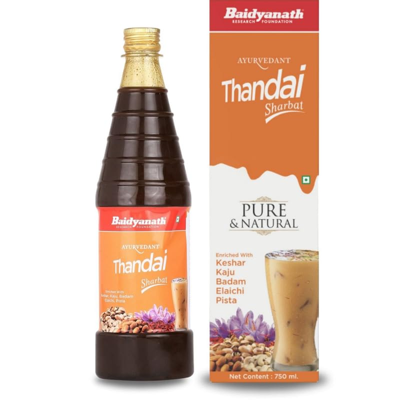 Baidyanath Ayurvedant Thandai Sharbat - Traditional Indian Drink Mix (750 ML) | Refreshing Herbal Beverage with Natural Ingredients for Hydration and Refreshment (B0D6KMD6VS) Amazon Price History, Amazon Price Tracker