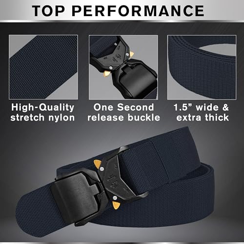 Image of TECEUM Tactical Belt - Heavy-Duty & Quick Release - Military, Work, Rigger, Duty & Utility Belt for Men