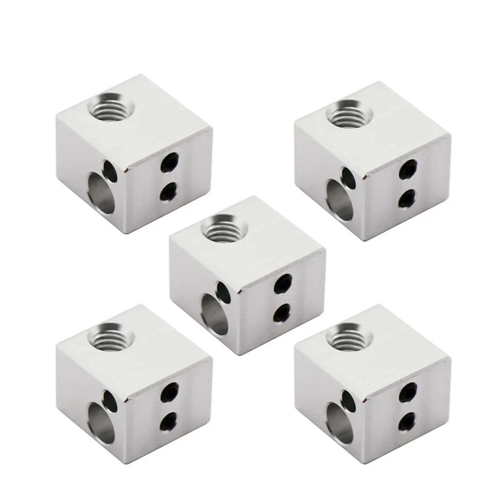 tianwandong Bloque Calefactor de Aluminio de 5/10 Piezas for extrusora de Cabezal J, impresoras 3D, Piezas de Silicona de Alta Temperatura, Accesorios de Bloque Calefactor BP6(Silver with Sock,10pcs)