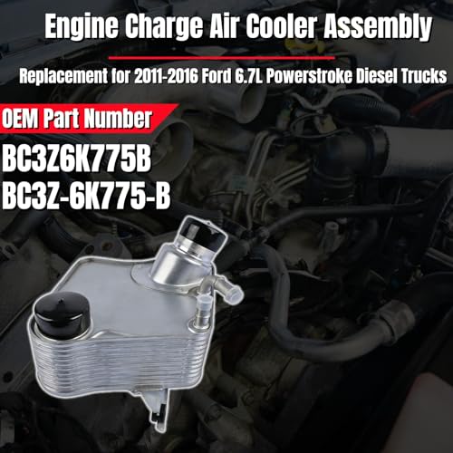 Aluminum Intercooler, Engine Charge Air Cooler Assembly Replacement for Ford 6.7L 2011-2016 Powerstroke Diesel BC3Z6K775B MIxizap