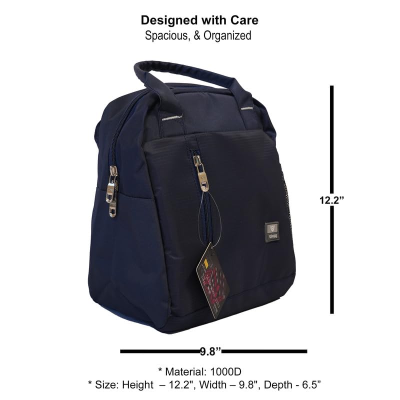 Image of FLUXY Lunch Bag for Office Men & Women | 1000D Fabric | Water-Resistant, Leakproof with Large Capacity (Black) | for Work, Students, Office, Picnic, Travel, College & School (Blue)