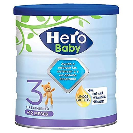 Hero Baby 3 Leche de Crecimiento en Polvo, desde los 12 Meses, 800g