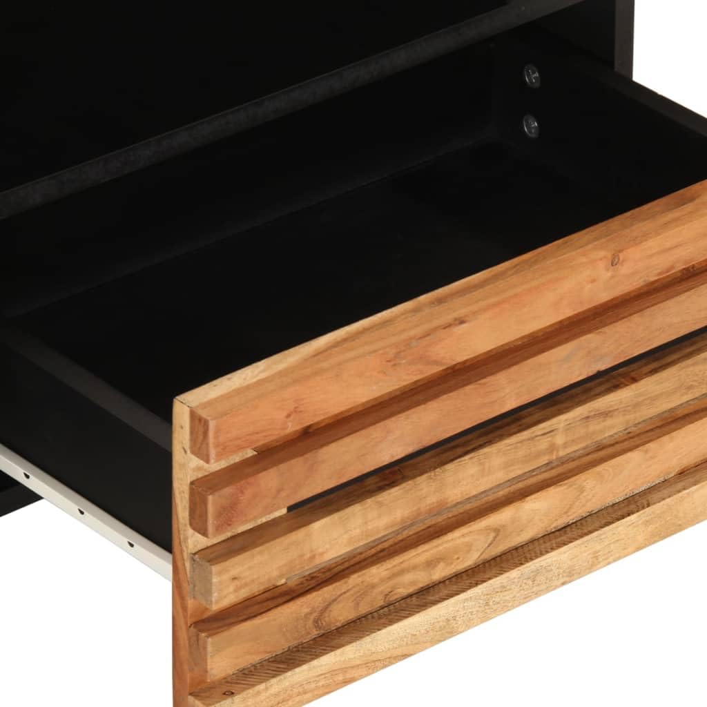 Meuble TV en Bois d'acacia Massif 31,5" x13,4 x18,1 – Centre multimédia pour Salon, Console TV, Centre de Divertissement, Solution de Rangement élégante