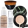 PHOERA-30ml-Foundation-Liquid-Full-Coverage-24HR-Matte-Oil-Control-Concealer-Nude-102-with-Face-Primer-Air-Cushion-CC-Cream-BB-Cream-Mushroom-Head-Foundation-Petal-Shaped-Cosmetics-Brush PHOERA 30ml Foundation Liquid Full Coverage 24HR Matte Oil Control Concealer (Nude #102) with Face Primer & Air Cushion CC Cream BB Cream Mushroom Head Foundation & Petal-Shaped Cosmetics Brush