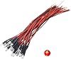 20pcs 12 Volt 3mm Pre Wired Red Blinking LED Lights Emitting Diodes 1.5Hz Single Color Flashing 7.9 inch DC 12v LED Light Clear Lens Small LED Lamps DIY Lighting Projects