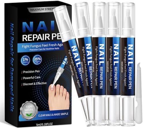 Nail Fungus Treatment Pen (5 Count) 25% Undecylenic Acid Maximum Strength Toenail Fungus Pen, Suitable for Toenail Repair for Damaged, Broken& Discolored Nails Repair -5ml/0.18FLOZ