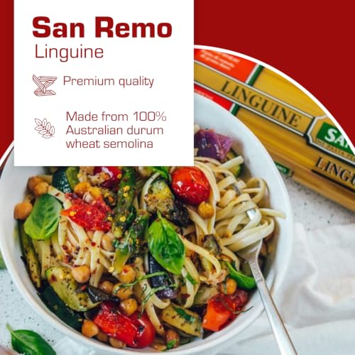 Image of San Remo Linguine Pasta 500g | Healthy No Maida | Australian Durum Wheat Semolina | Ribbon Cut | Perfect for Alfredo, Pesto & Seafood | Vegan