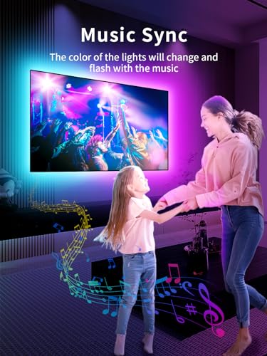 Image of KANTUTOE LED Lights for TV, 19.68ft LED Backlights for 65-80in TV, RGB TV Backlight with Music Sync Bluetooth APP and Remote Control TV Lights Strip USB Powered LED Lights for Bedroom, Gaming