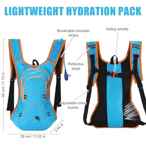 WinnerWhy 4 Pack Hydration Backpack with 2L Water Bladder Lightweight Hydration Backpack Pack for Men Women Hiking Cycling Camping Running Climbing(Classic Style) - Thumbnail 3