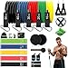 CHAREADA 22 Pack Resistance Bands Set Workout Bands, 5 Stackable Exercise Bands 5 Loop Resistance Bands 2 Core Sliders - Door Anchor Handles Ankle Straps Carry Bag Instant Cooling Towel Wrist Wraps