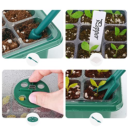 Winpull Seed Starter Tray With Upgraded Grow Light Seedling Heat Mat, 5 Pack Seedling Starter Trays With Time Controller, Seed Starting Kit With Adjustable Humidity Dome And Base For Plant Germination #TOP6