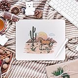 Western Cactus Desert Sunset Mouse Pad, Wild West Mouse Pads Mousepad for Home Office Dorm Laptop Computer Desk Accessories Supplies, Cowgirl Cowboy Gifts, 8.7×7.1 Inch
